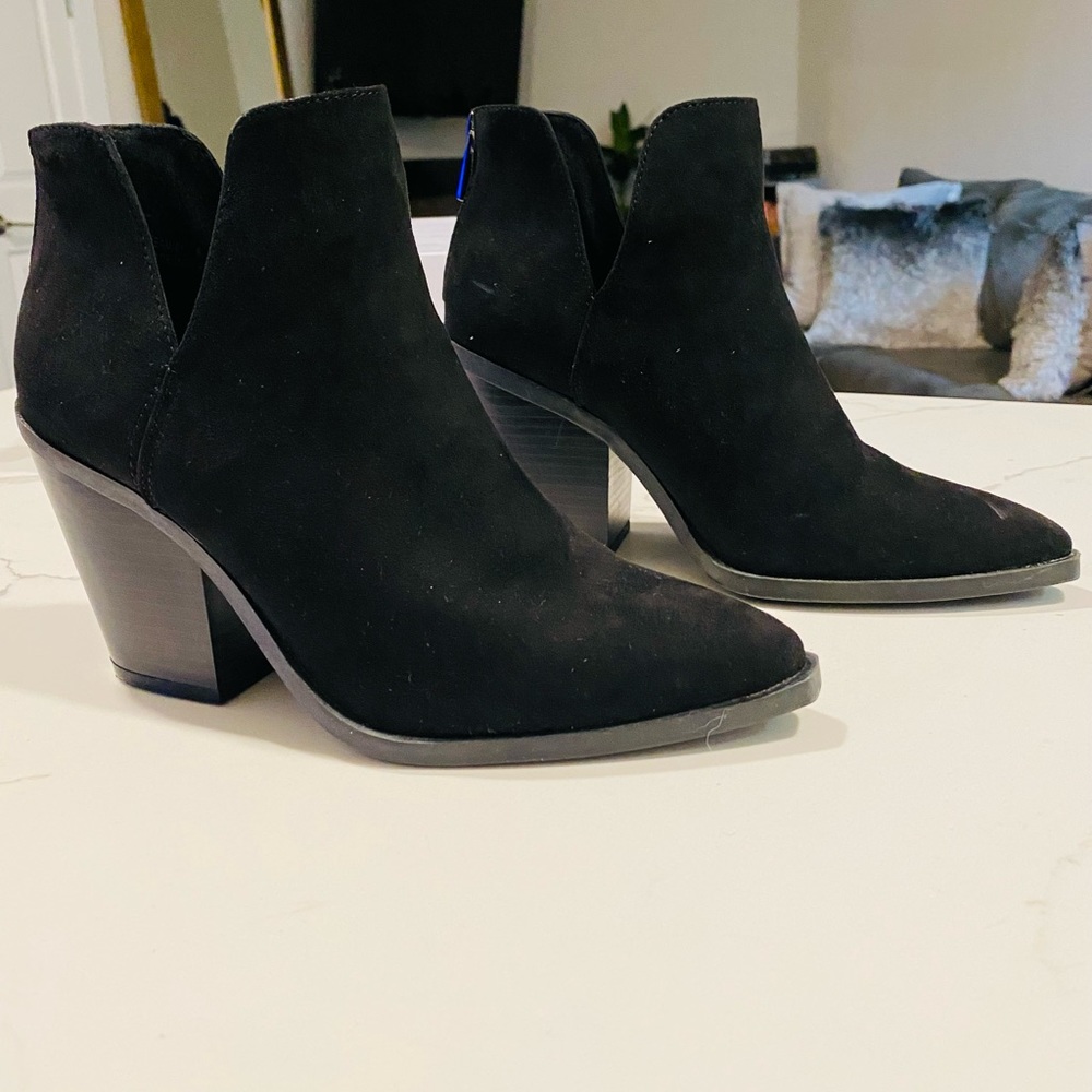 Bamboo Faux Suede Ankle Boots